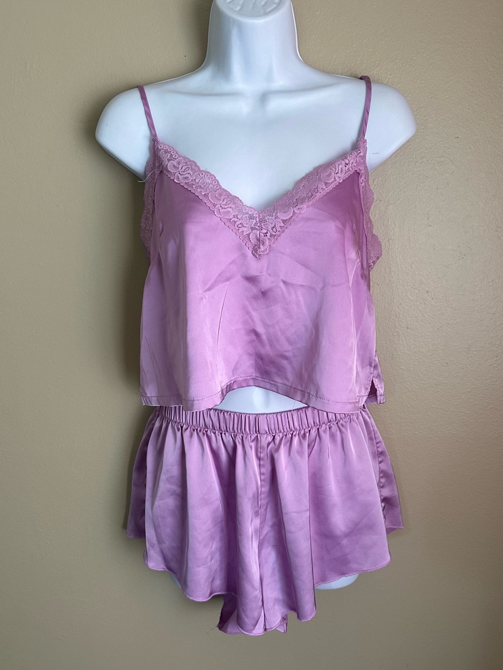 Silk Lace Trim Pj Set
